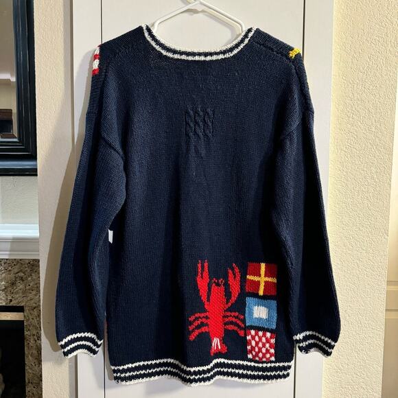 Vintage Marisa Christina Nautical Chunky Hand Knit Cardigan Size PP Grannycore - Picture 2 of 11